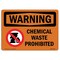 Signmission Safety Sign, OSHA WARNING, 3.5" Height, 5" Width, Chemical Waste Prohibited, Landscape OS-WS-D-35-L-12519 - alternate 1